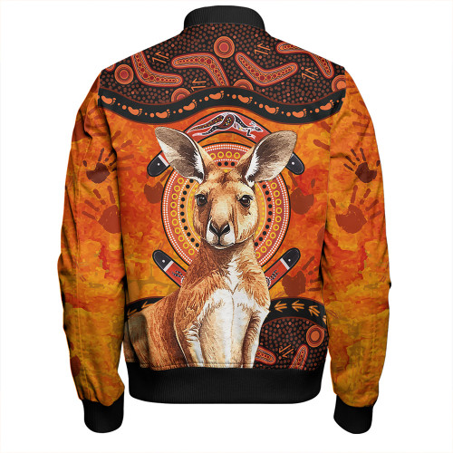 Indigenous Australian Aboriginal Bomber Jacket Kangaroo Spirit Dreaming Indigenous Australian Aboriginal Bomber Jacket Kangaroo Spirit Dreaming