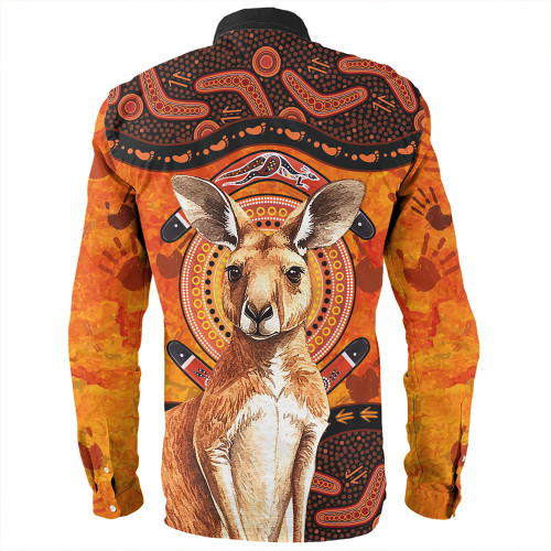 Indigenous Australian Aboriginal Long Sleeve Shirt Kangaroo Spirit Dreaming Indigenous Australian Aboriginal Long Sleeve Shirt Kangaroo Spirit Dreaming