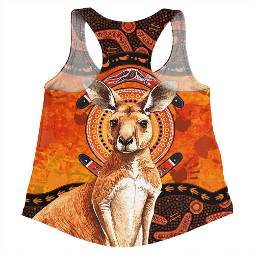 Indigenous Australian Aboriginal Women Racerback Singlet Kangaroo Spirit Dreaming Indigenous Australian Aboriginal Women Racerback Singlet Kangaroo Spirit Dreaming