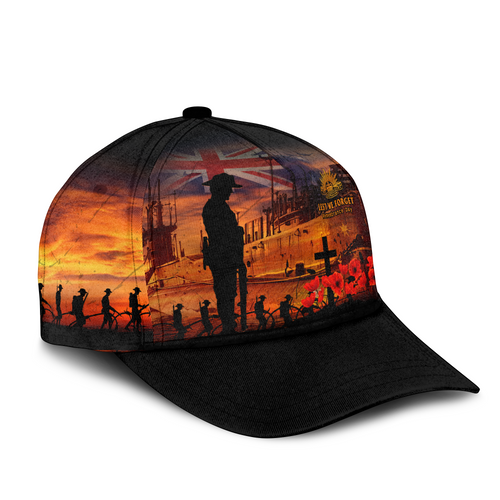 Australia Cap Sunset Of Sacrifice And Remembrance Day Honor