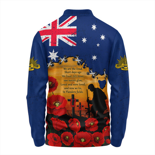 Australia Long Sleeve Polo Shirt Remembrance Day Fields Of Poppies Honoring The Fallen Australia Long Sleeve Polo Shirt Remembrance Day Fields Of Poppies Honoring The Fallen