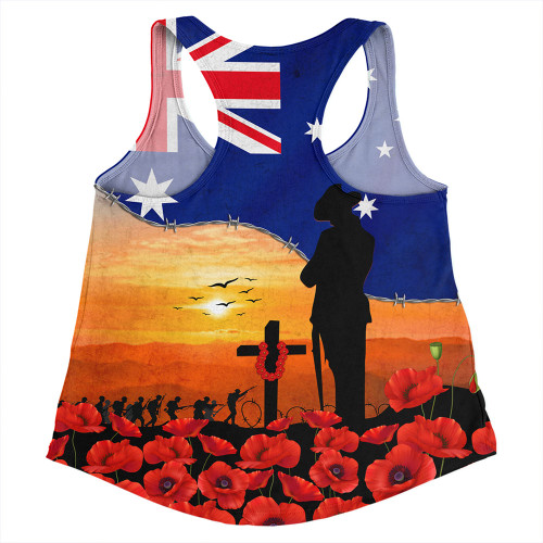 Australia Women Racerback Singlet Lest We Forget Remembrance Day Tribute Australia Women Racerback Singlet Lest We Forget Remembrance Day Tribute