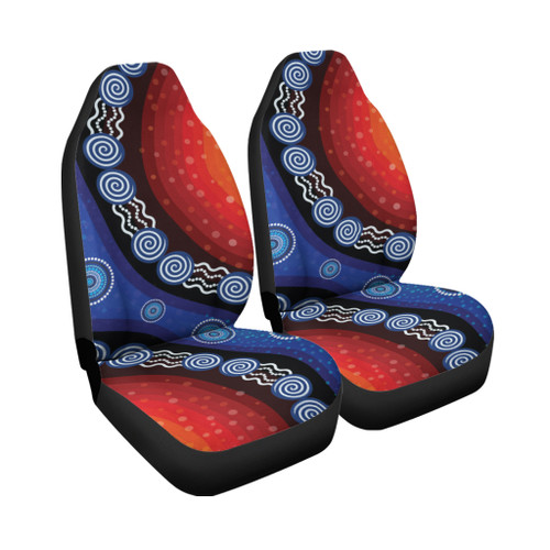 Australia Car Seat Cover Aboriginal Inspired Color Dot Painting