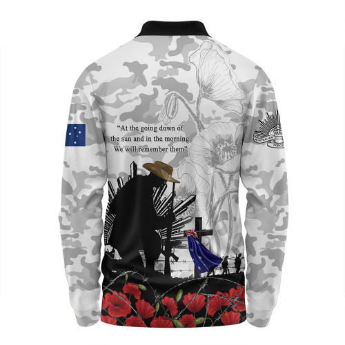 Australia Long Sleeve Polo Shirt Fallen But Not Forgotten Remembrance Day Tribute Australia Long Sleeve Polo Shirt Fallen But Not Forgotten Remembrance Day Tribute