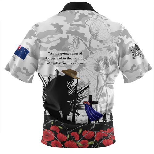Australia Zip Polo Shirt Fallen But Not Forgotten Remembrance Day Tribute Australia Zip Polo Shirt Fallen But Not Forgotten Remembrance Day Tribute