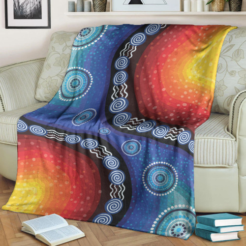 Australia Blanket Aboriginal Inspired Color Dot Painting2