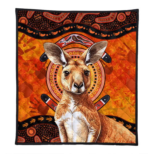 Indigenous Australian Aboriginal Quilt Kangaroo Spirit Dreaming Indigenous Australian Aboriginal Quilt Kangaroo Spirit Dreaming