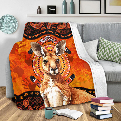 Indigenous Australian Aboriginal Blanket Kangaroo Spirit Dreaming Indigenous Australian Aboriginal Blanket Kangaroo Spirit Dreaming