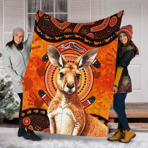 Indigenous Australian Aboriginal Blanket Kangaroo Spirit Dreaming Indigenous Australian Aboriginal Blanket Kangaroo Spirit Dreaming