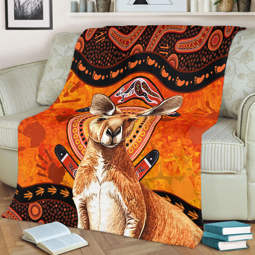 Indigenous Australian Aboriginal Blanket Kangaroo Spirit Dreaming Indigenous Australian Aboriginal Blanket Kangaroo Spirit Dreaming