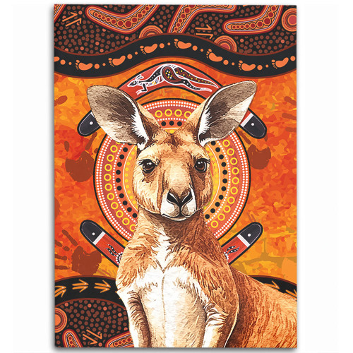 Indigenous Australian Aboriginal Area Rug Kangaroo Spirit Dreaming
