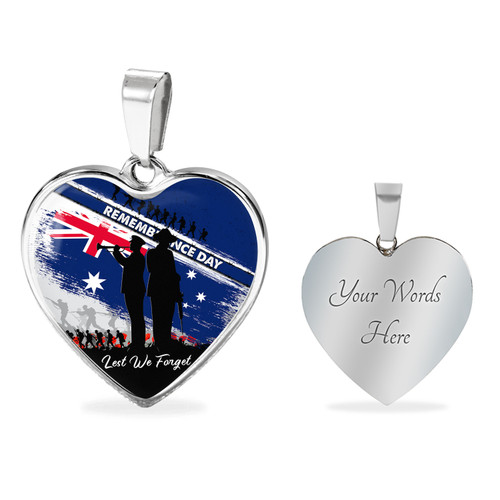 Australia Heart Necklace Australian Heroes Remembrance Day Tribute