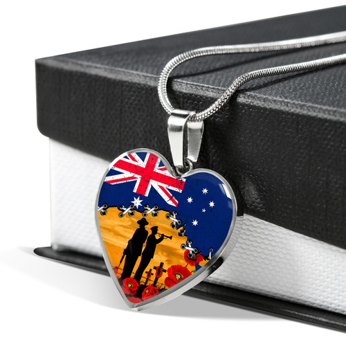 Australia Heart Necklace Fields Of Poppies Honoring The Fallen Australia Heart Necklace Fields Of Poppies Honoring The Fallen