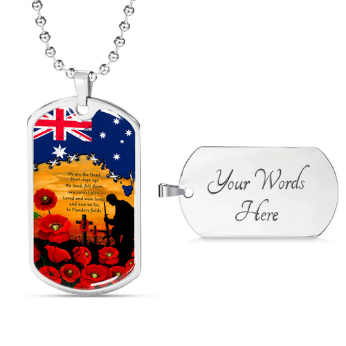 Australia Dog Tag Fields Of Poppies Honoring The Fallen Ver 2 Australia Dog Tag Fields Of Poppies Honoring The Fallen Ver 2