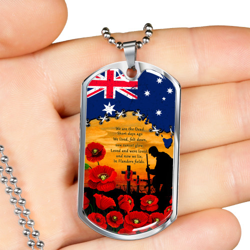 Australia Dog Tag Fields Of Poppies Honoring The Fallen Ver 2 Australia Dog Tag Fields Of Poppies Honoring The Fallen Ver 2