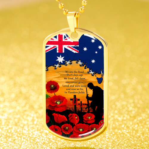 Australia Dog Tag Fields Of Poppies Honoring The Fallen Ver 2 Australia Dog Tag Fields Of Poppies Honoring The Fallen Ver 2