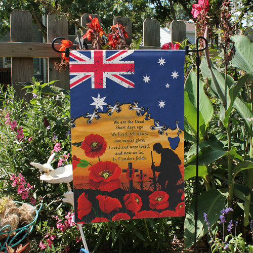Australia Garden Flag Fields Of Poppies Honoring The Fallen Ver 2 Australia Garden Flag Fields Of Poppies Honoring The Fallen Ver 2