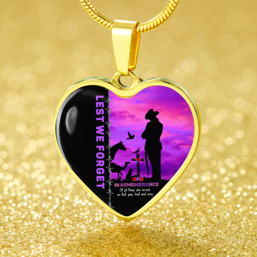 Australia Heart Necklace Anzac Day Lest We Forget The Animals Of War