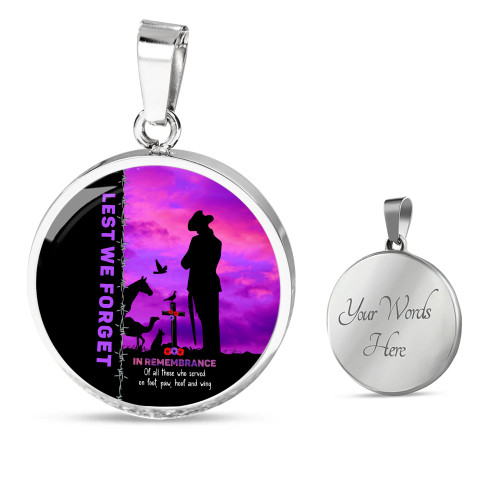 Australia Circle Necklace Anzac Day Lest We Forget The Animals Of War Australia Circle Necklace Anzac Day Lest We Forget The Animals Of War