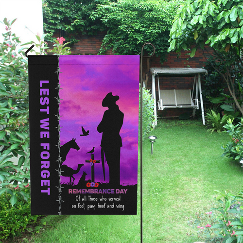 Australia Garden Flag Anzac Day Lest We Forget The Animals Of War