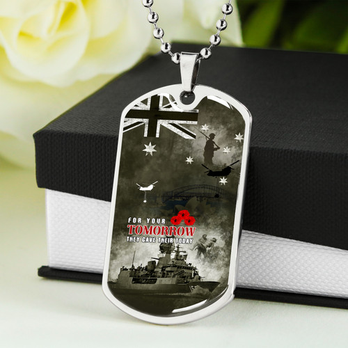 Australia Dog Tag Anzac Day Lest We Forget For Your Tomorrow They Gave Their Today