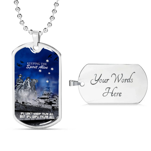 Australia Dog Tag Anzac Day Remember All The Battles Fought Blue Australia Dog Tag Anzac Day Remember All The Battles Fought Blue