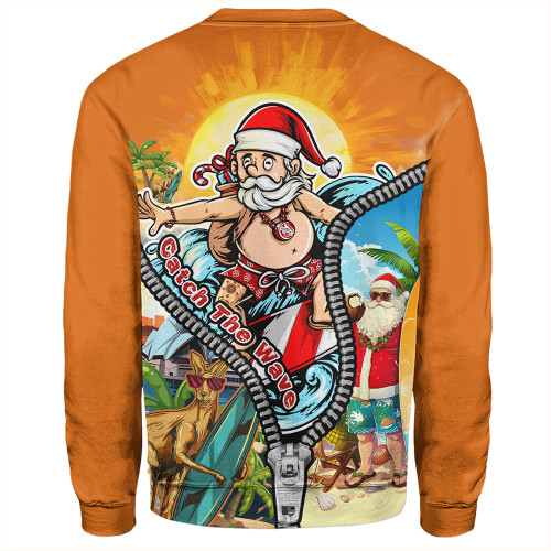 Australia Sweatshirt Christmas Down Under Santa's Beach Escape Australia Sweatshirt Christmas Down Under Santa's Beach Escape