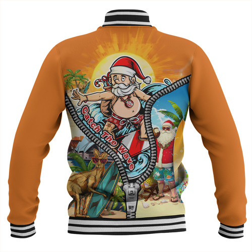 Australia Baseball Jacket Christmas Down Under Santa's Beach Escape Australia Baseball Jacket Christmas Down Under Santa's Beach Escape