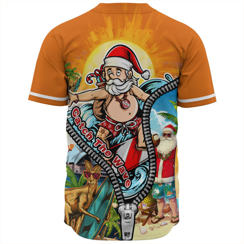 Australia Baseball Shirt Christmas Down Under Santa's Beach Escape Australia Baseball Shirt Christmas Down Under Santa's Beach Escape