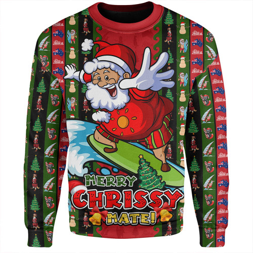 Australia Sweatshirt Merry Chrissy Mate Santa Claus Surf Edition