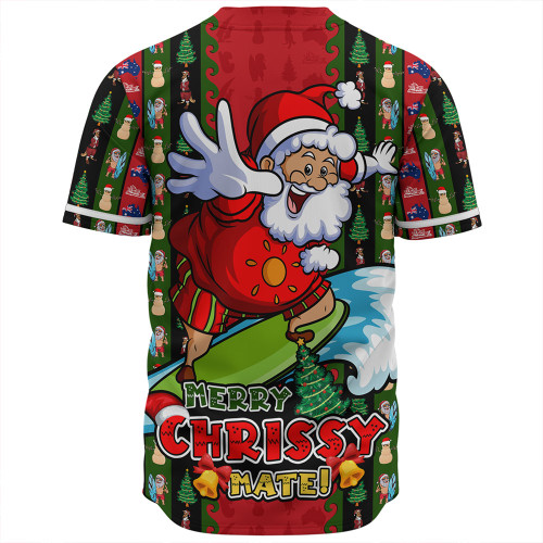 Australia Baseball Shirt Merry Chrissy Mate Santa Claus Surf Edition Australia Baseball Shirt Merry Chrissy Mate Santa Claus Surf Edition