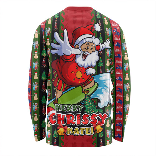 Australia Long Sleeve T-shirt Merry Chrissy Mate Santa Claus Surf Edition