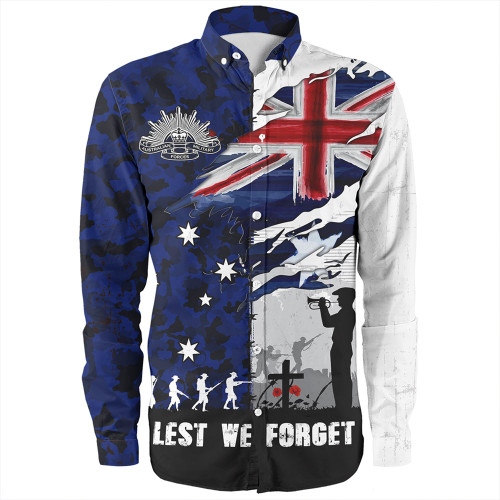 Australia Long Sleeve Shirt Remembrance Day Lest We Forget Australian Military Tribute