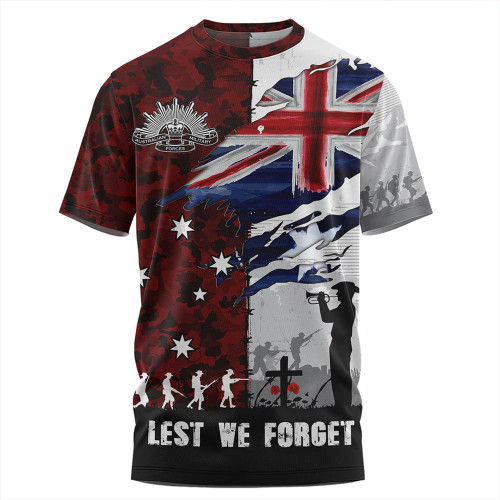 Australia T-Shirt Remembrance Day Lest We Forget Australian Military Tribute Australia T-Shirt Remembrance Day Lest We Forget Australian Military Tribute