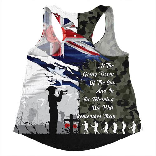 Australia Women Racerback Singlet Remembrance Day Lest We Forget Australian Military Tribute