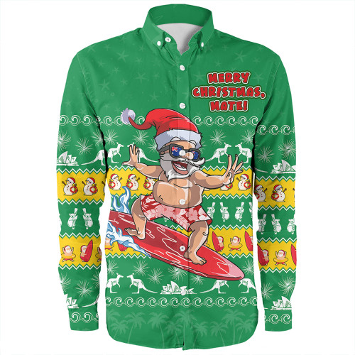Australia Long Sleeve Shirt Merry Christmas Mate Surf's Up Santa Australia Long Sleeve Shirt Merry Christmas Mate Surf's Up Santa