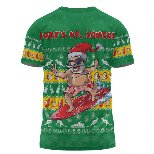 Australia T-Shirt Merry Christmas Mate Surf's Up Santa Australia T-Shirt Merry Christmas Mate Surf's Up Santa