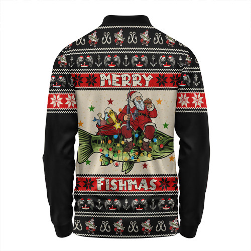 Australia Long Sleeve Polo Shirt Fishing Santa Ugly Christmas