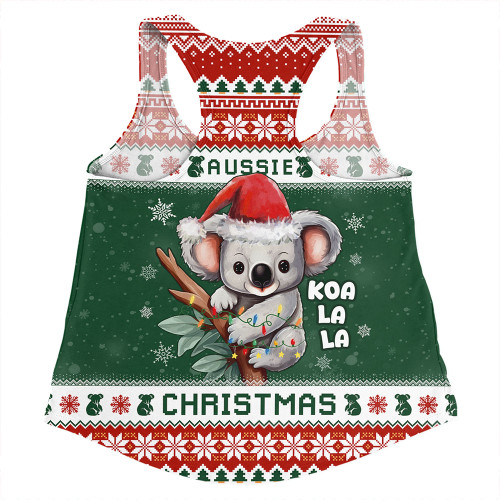 Australia Women Racerback Singlet Merry Christmas Spirit Koala Edition Australia Women Racerback Singlet Merry Christmas Spirit Koala Edition