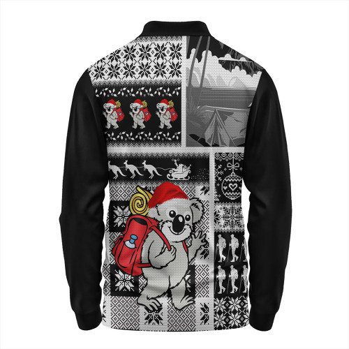 Australia Long Sleeve Polo Shirt Koala Wonderland Christmas