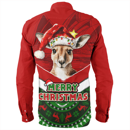 Australia Long Sleeve Shirt Holiday Kangaroo Merry Christmas Australia Long Sleeve Shirt Holiday Kangaroo Merry Christmas