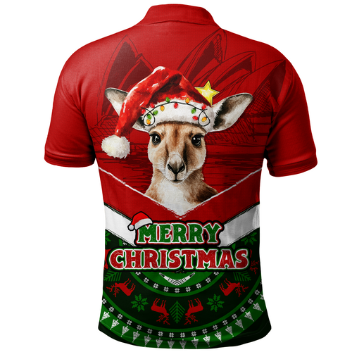 Australia Polo Shirt Holiday Kangaroo Merry Christmas Australia Polo Shirt Holiday Kangaroo Merry Christmas