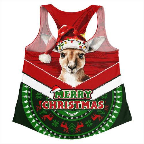 Australia Women Racerback Singlet Holiday Kangaroo Merry Christmas Australia Women Racerback Singlet Holiday Kangaroo Merry Christmas