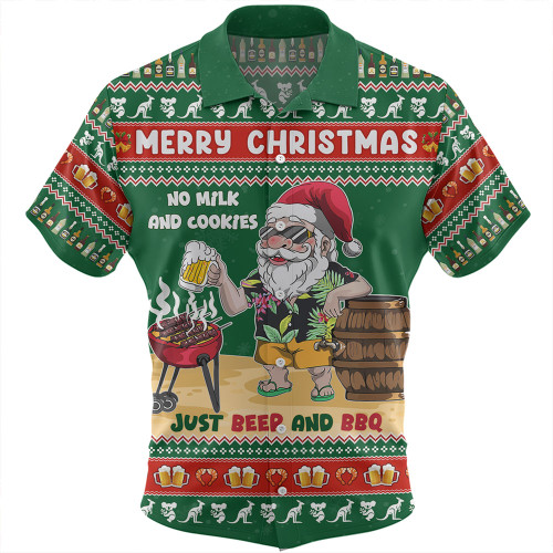 Australia Hawaiian Shirt Merry Christmas, Grilling Santa With Barbecue And Beer Australia Hawaiian Shirt Merry Christmas, Grilling Santa With Barbecue And Beer