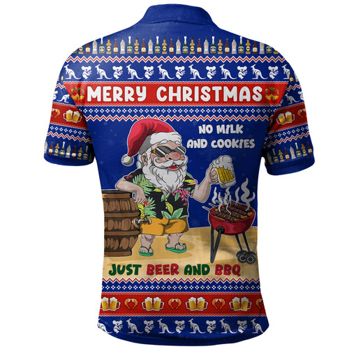 Australia Polo Shirt Merry Christmas, Grilling Santa With Barbecue And Beer Australia Polo Shirt Merry Christmas, Grilling Santa With Barbecue And Beer