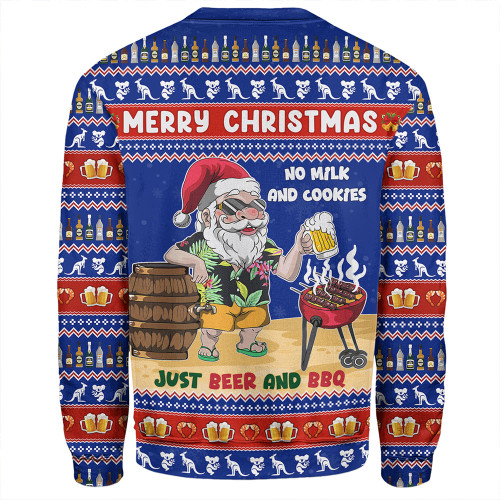 Australia Sweatshirt Merry Christmas, Grilling Santa With Barbecue And Beer Australia Sweatshirt Merry Christmas, Grilling Santa With Barbecue And Beer