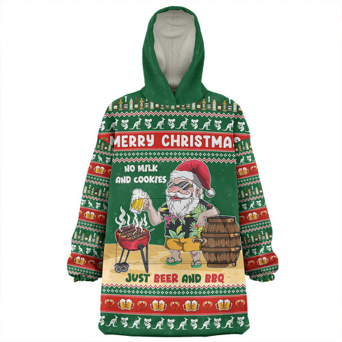 Australia Snug Hoodie Merry Christmas, Grilling Santa With Barbecue And Beer Australia Snug Hoodie Merry Christmas, Grilling Santa With Barbecue And Beer
