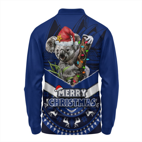 Australia Long Sleeve Polo Shirt Holiday Koala Merry Christmas Australia Long Sleeve Polo Shirt Holiday Koala Merry Christmas