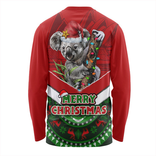 Australia Long Sleeve T-shirt Holiday Koala Merry Christmas Australia Long Sleeve T-shirt Holiday Koala Merry Christmas