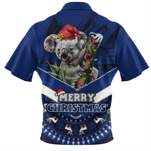 Australia Zip Polo Shirt Holiday Koala Merry Christmas